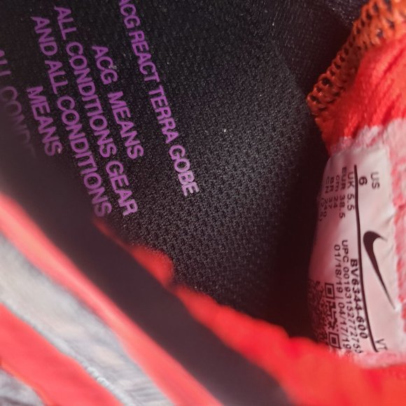 NIKE ACG React Terra Gobe Ridgerock OUTDOOR SNEAKERS SIZE 6 - Picture 11 of 13